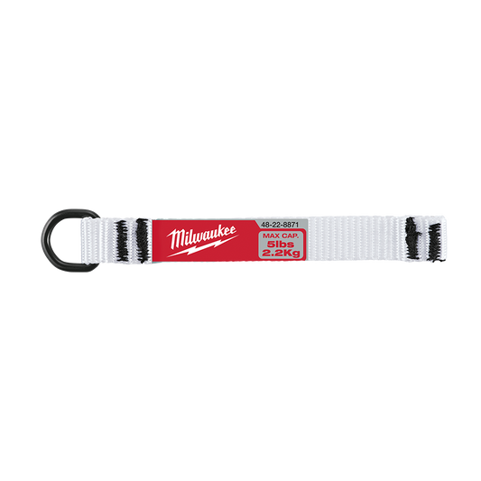Milwaukee 2.2kg (5lb) D-Ring Web Lanyard Attachment 5 Pack - To use with Self Adhering Tape - 48228871 - Available at Power Tool Specialists, Carlton, Victoria, Australia.