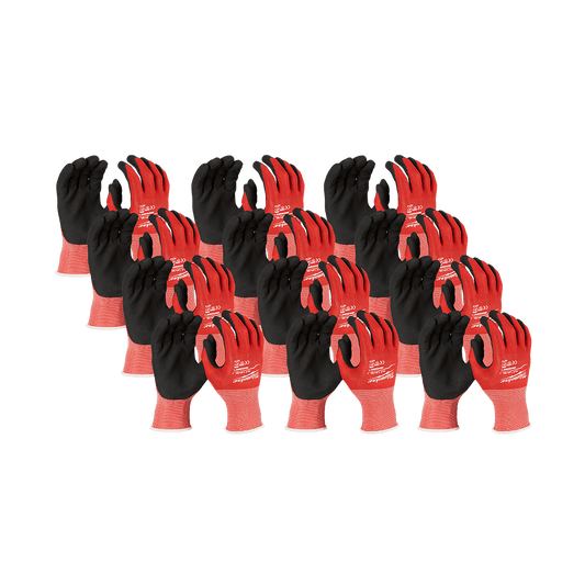 Milwaukee Cut 1(A) Nitrile Dipped Gloves 12 Pack - XL - 48228903A - Available at Power Tool Specialists, Carlton, Victoria, Australia.