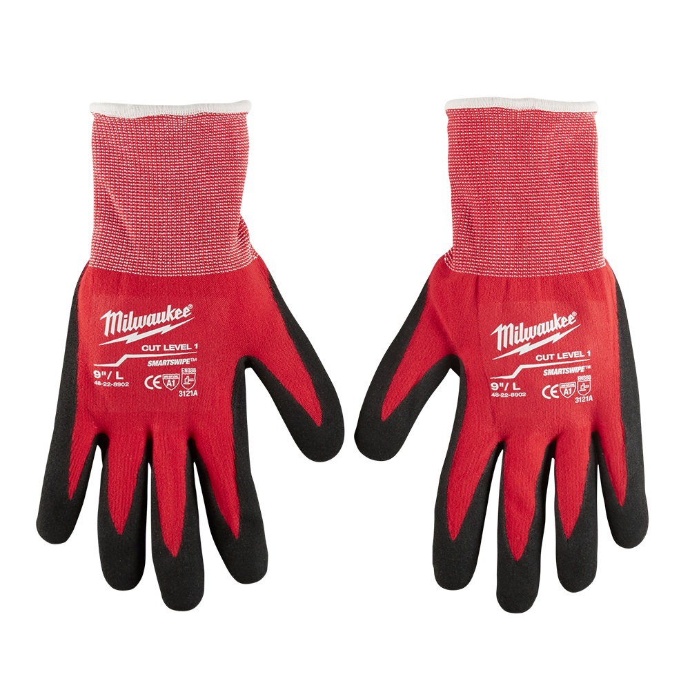 Milwaukee Cut 1(A) Nitrile Dipped Gloves 1 Pack - S - 48228900 - Available at Power Tool Specialists, Carlton, Victoria, Australia.