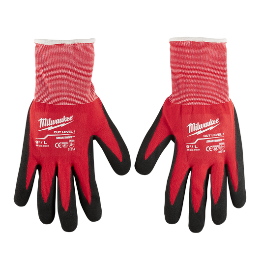 Milwaukee Cut 1(A) Nitrile Dipped Gloves 1 Pack - XL - 48228903 - Available at Power Tool Specialists, Carlton, Victoria, Australia.