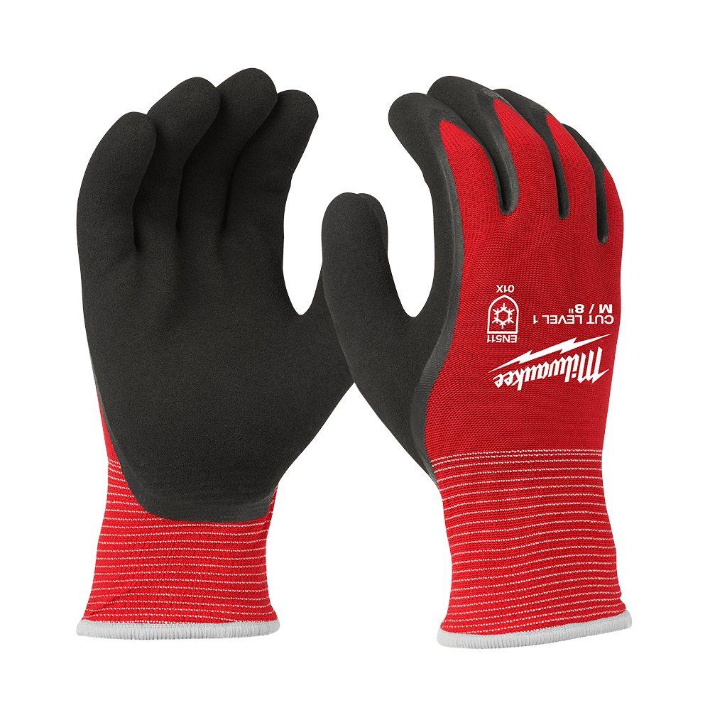 Milwaukee Cut 1(A) Winter Insulated Latex Double Dipped Gloves 1 Pack - L - 48228912 - Available at Power Tool Specialists, Carlton, Victoria, Australia.
