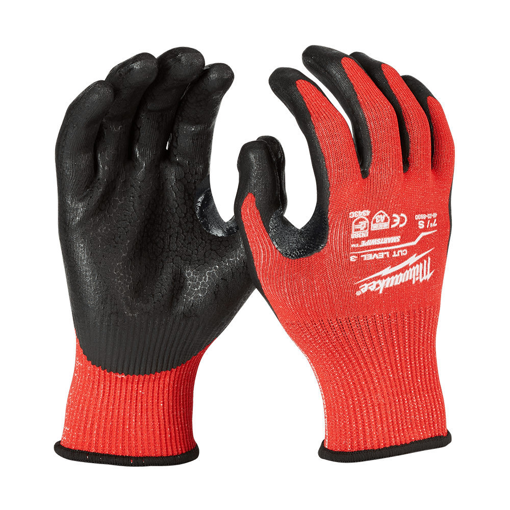 Milwaukee Cut 3(C) Nitrile Dipped Gloves 1 Pack - S - 48228930 - Available at Power Tool Specialists, Carlton, Victoria, Australia.