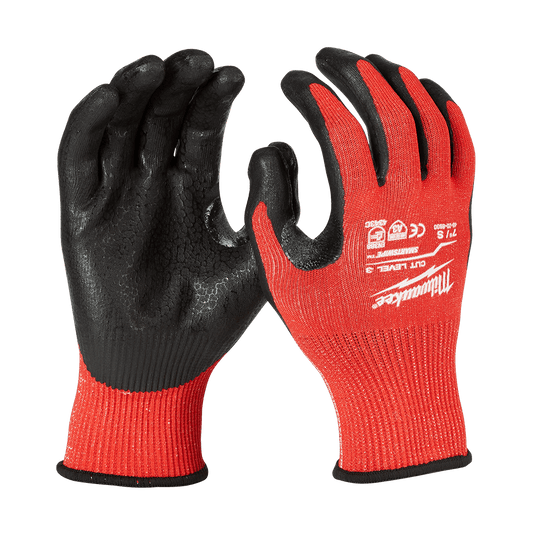 Milwaukee Cut 3(C) Nitrile Dipped Gloves 1 Pack - M - 48228931 - Available at Power Tool Specialists, Carlton, Victoria, Australia.