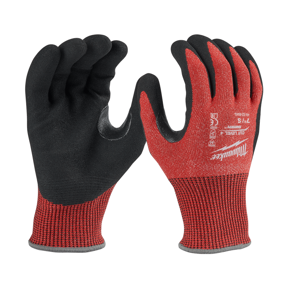 Milwaukee Cut 4(D) Nitrile Dipped Gloves 1 Pack - S - 48228945 - Available at Power Tool Specialists, Carlton, Victoria, Australia.