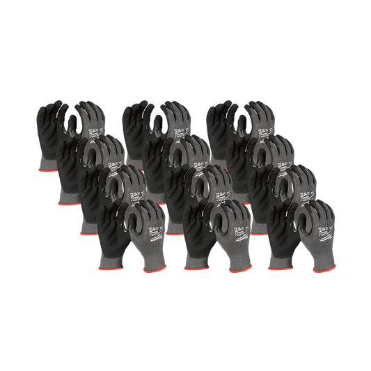 Milwaukee Cut 5(E) Nitrile Dipped Gloves 12 Pack - S  - 48228950A - Available at Power Tool Specialists, Carlton, Victoria, Australia.