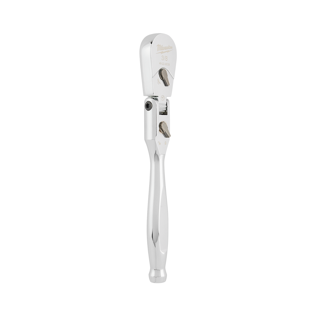 Milwaukee 3/8" Drive Flex Head Ratchet (8.5") - 48229039 - Available at Power Tool Specialists, Carlton, Victoria, Australia.