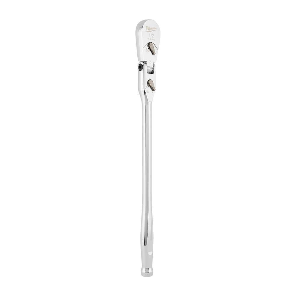 Milwaukee 1/2" Drive Flex Head Extended Ratchet (18") - 48229052 - Available at Power Tool Specialists, Carlton, Victoria, Australia.
