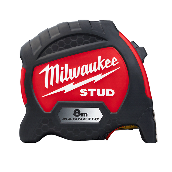 Milwaukee STUD™ Magnetic Tape Measure 8m - 48229108M - Available at Power Tool Specialists, Carlton, Victoria, Australia.