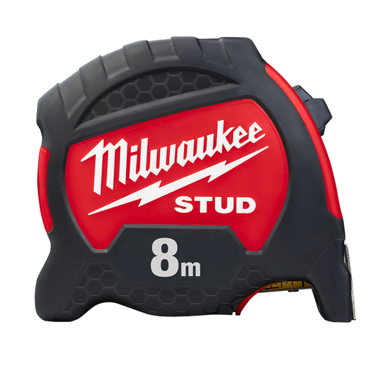 Milwaukee STUD™ Tape Measure 8m - 48229108 - Available at Power Tool Specialists, Carlton, Victoria, Australia.