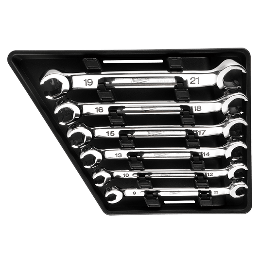 Milwaukee 6pc Double End Flare Nut – Metric - 48229471 - Available at Power Tool Specialists, Carlton, Victoria, Australia.