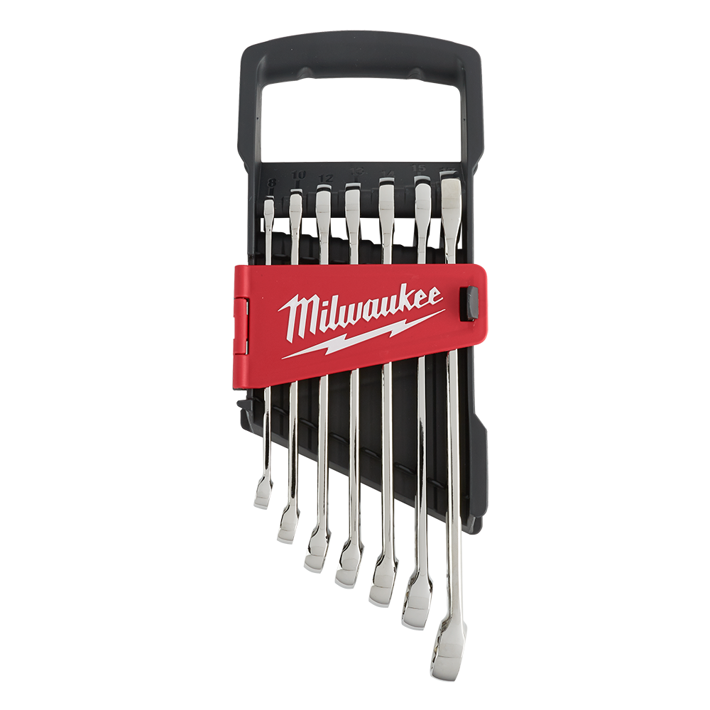 Milwaukee 7pc Combination Wrench Set - Metric - 48229507 - Available at Power Tool Specialists, Carlton, Victoria, Australia.