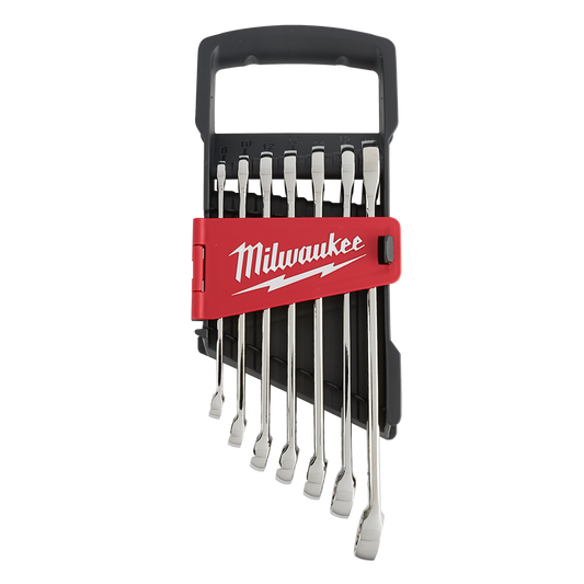 Milwaukee 7pc Combination Wrench Set - Metric - 48229507 - Available at Power Tool Specialists, Carlton, Victoria, Australia.