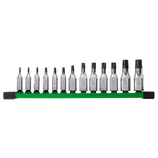 Milwaukee 13pc 1/4” and 3/8” Drive Torx Bit Socket Set - 48229532 - Available at Power Tool Specialists, Carlton, Victoria, Australia.