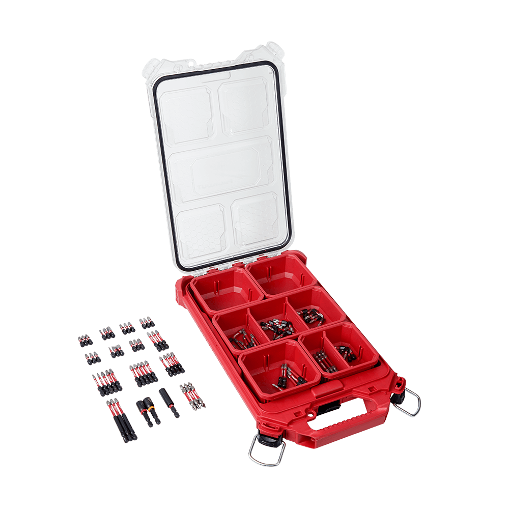 Milwaukee SHOCKWAVE™ 100Pc Impact Driver Bit Set in Packout Organiser - 48324050 - Available at Power Tool Specialists, Carlton, Victoria, Australia.