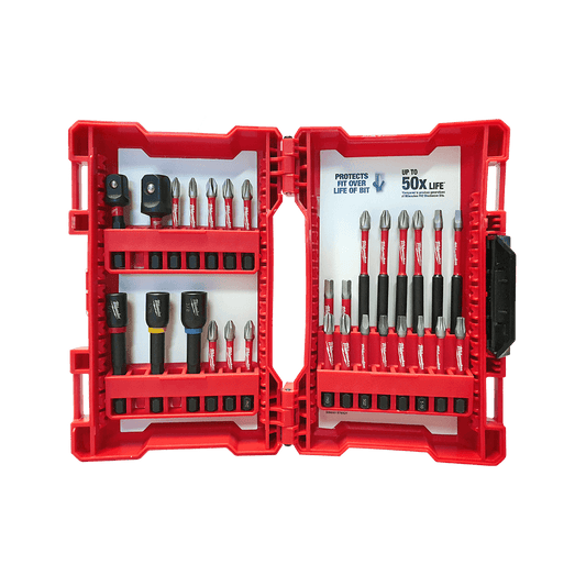Milwaukee SHOCKWAVE™ 29Pc Impact Driver Bit Set - 48324081 - Available at Power Tool Specialists, Carlton, Victoria, Australia.