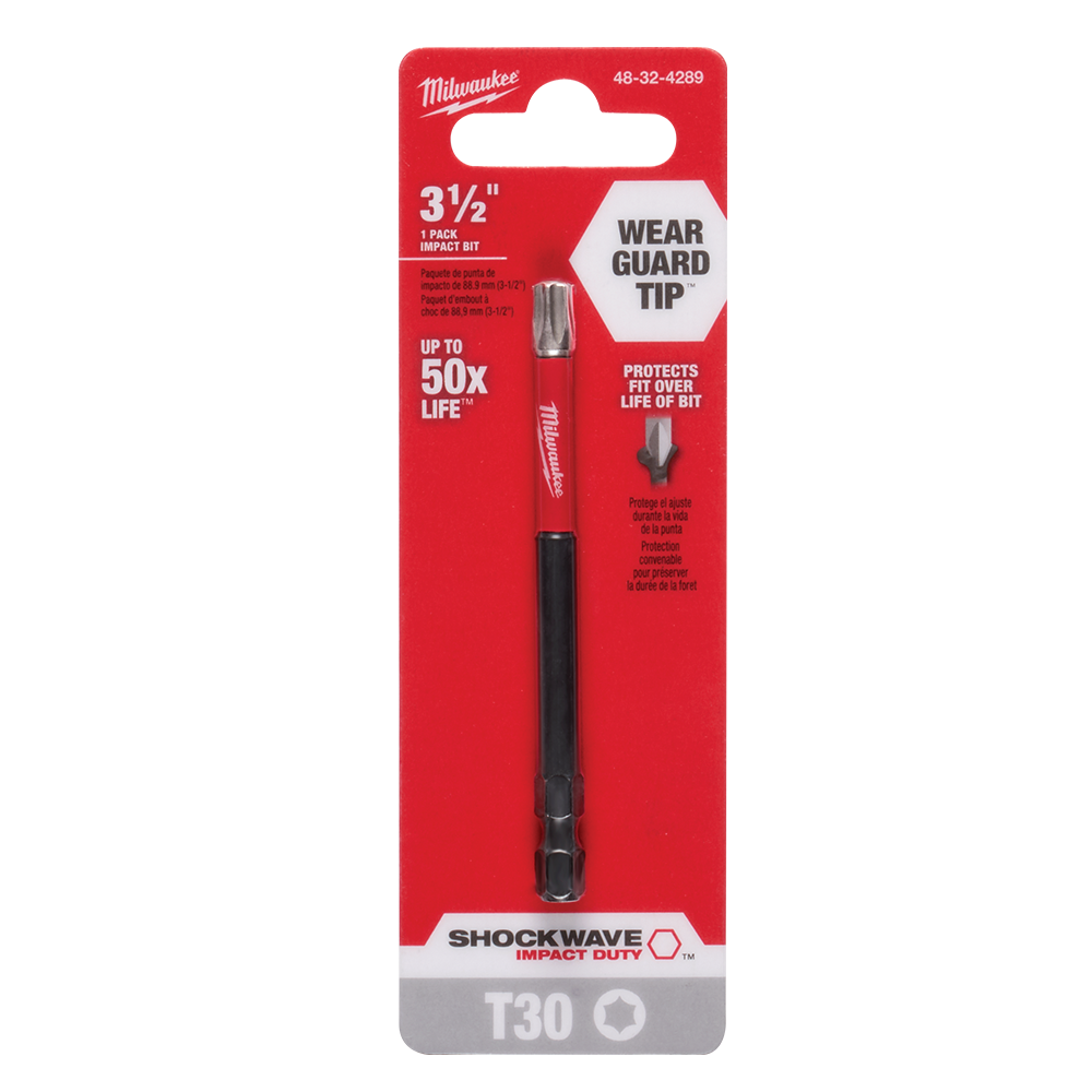 Milwaukee SHOCKWAVE™ Power Bit Torx T30 89mm (3.5") - 48324289 - Available at Power Tool Specialists, Carlton, Victoria, Australia.