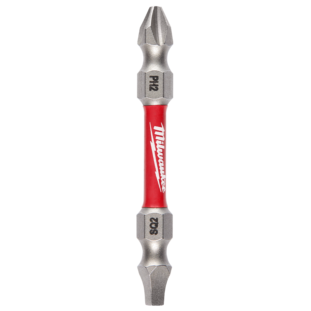 Milwaukee Shockwave PH2/SQ2 Double ended bit 60mm 1PK - 48324311 - Available at Power Tool Specialists, Carlton, Victoria, Australia.