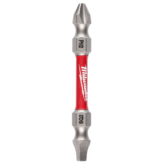 Milwaukee Shockwave PH2/SQ2 Double ended bit 60mm 1PK - 48324311 - Available at Power Tool Specialists, Carlton, Victoria, Australia.