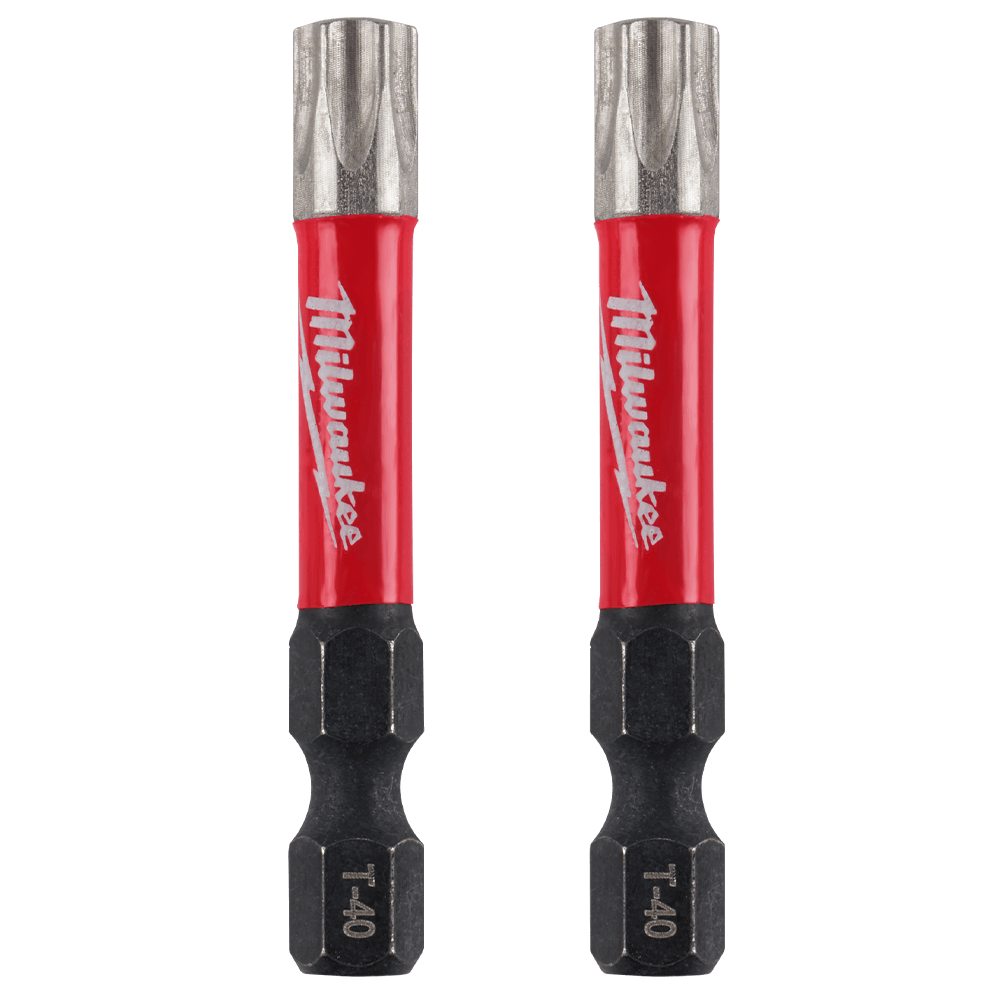 Milwaukee SHOCKWAVE™ Power Bit Torx T40 50MM (2") 2PK - 48324588 - Available at Power Tool Specialists, Carlton, Victoria, Australia.