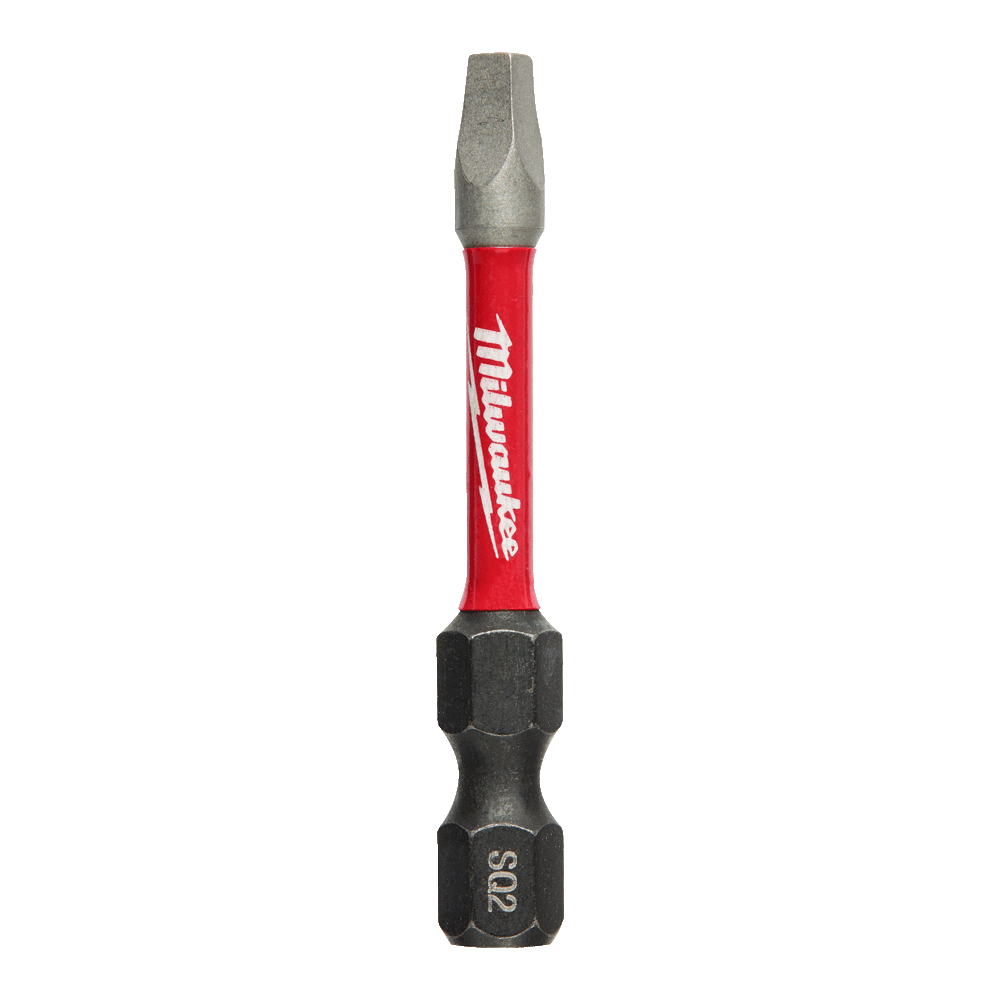Milwaukee SHOCKWAVE™ Power Bit Square Recess #2 50mm (2") Pkt 5 - 48324606 - Available at Power Tool Specialists, Carlton, Victoria, Australia.
