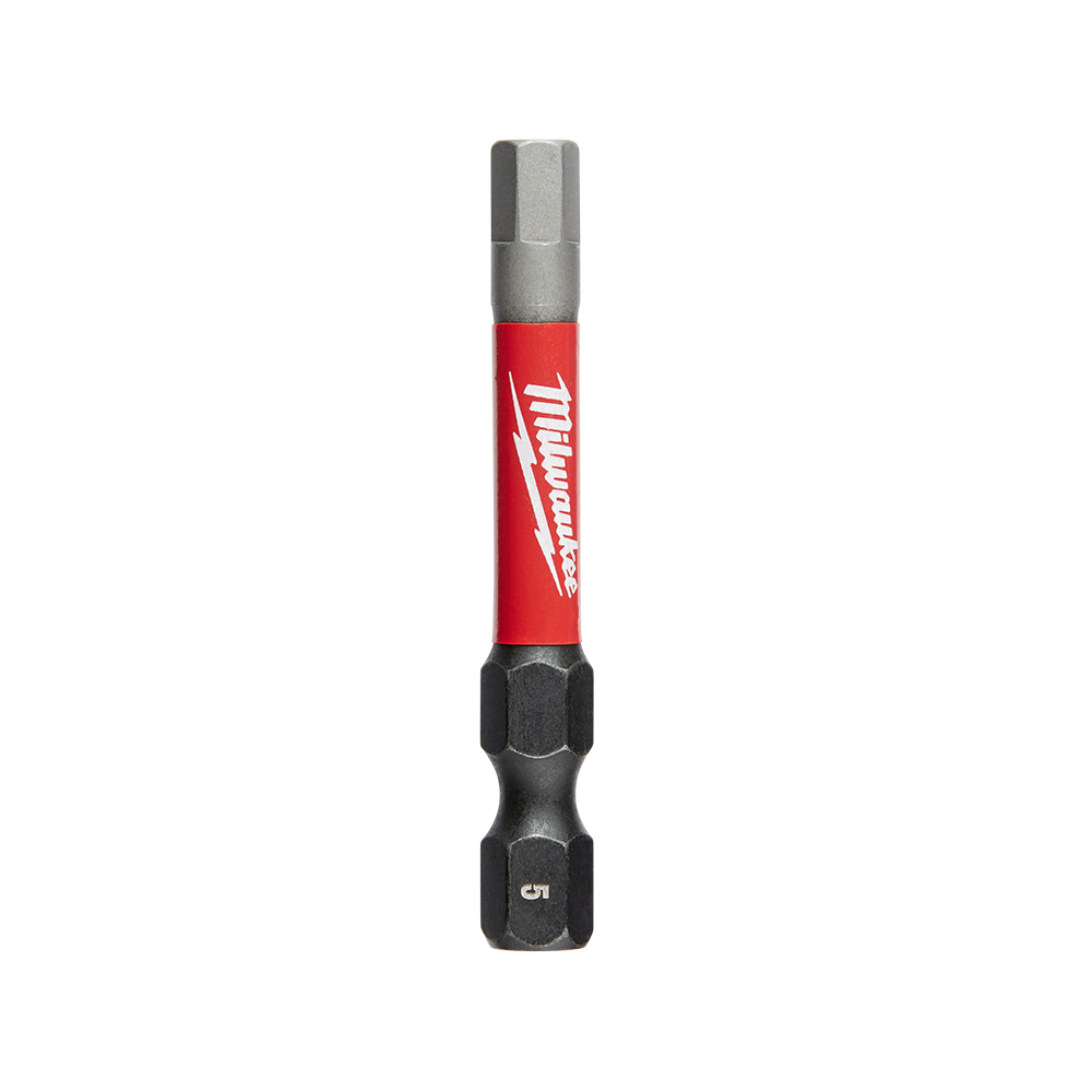 Milwaukee SHOCKWAVE™ Power Bit Hex 5mm 50mm (2") pkt 5 - 48324653 - Available at Power Tool Specialists, Carlton, Victoria, Australia.