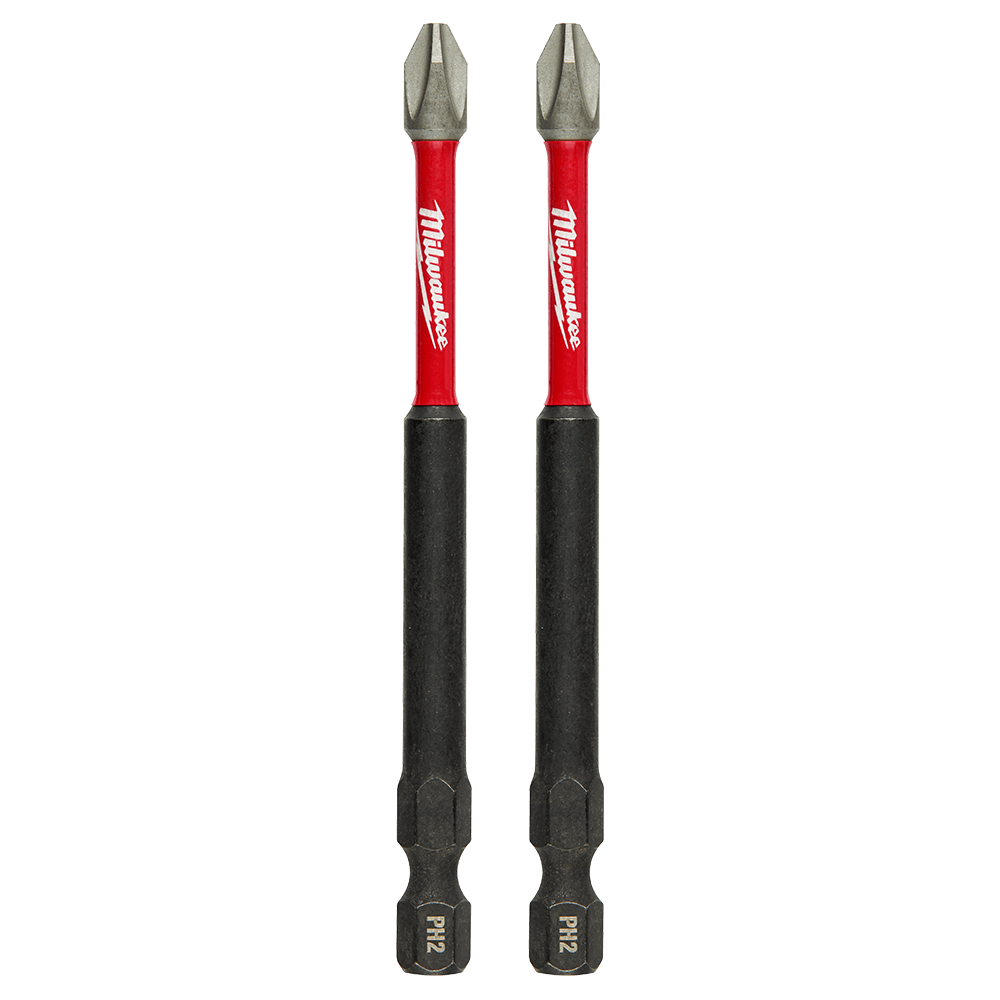 Milwaukee SHOCKWAVE™ Power Bit Phillips #2 89mm (3-1/2")2pk - 48324662 - Available at Power Tool Specialists, Carlton, Victoria, Australia.