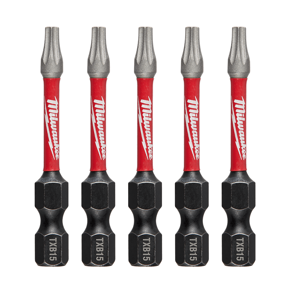 Milwaukee SHOCKWAVE™ Power Bit Security Torx TXB015 50MM (2") 5PK - 48324693 - Available at Power Tool Specialists, Carlton, Victoria, Australia.