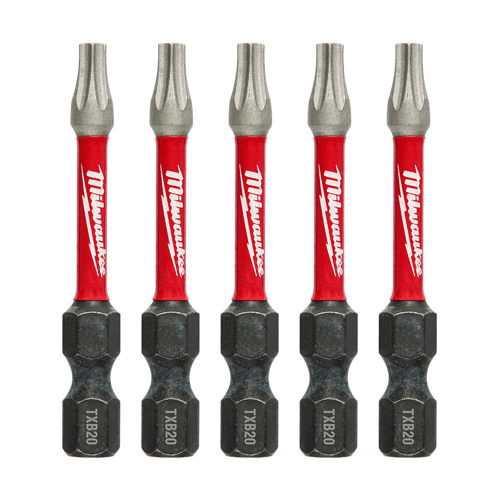 Milwaukee SHOCKWAVE™ Power Bit Security Torx TXB020 50MM (2") 5PK - 48324694 - Available at Power Tool Specialists, Carlton, Victoria, Australia.