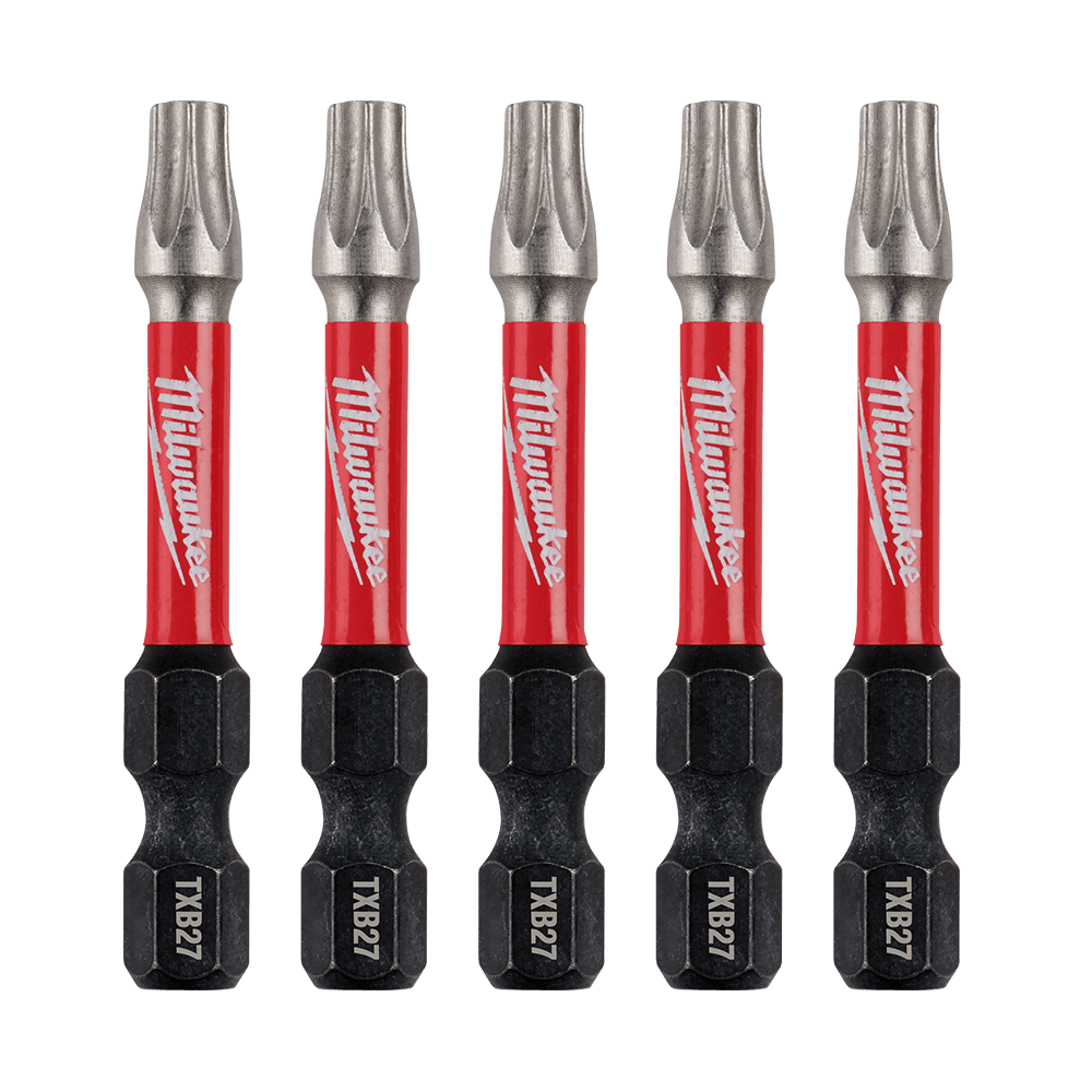 Milwaukee SHOCKWAVE™ Power Bit Security Torx TXB027 50MM (2") 5PK - 48324697 - Available at Power Tool Specialists, Carlton, Victoria, Australia.