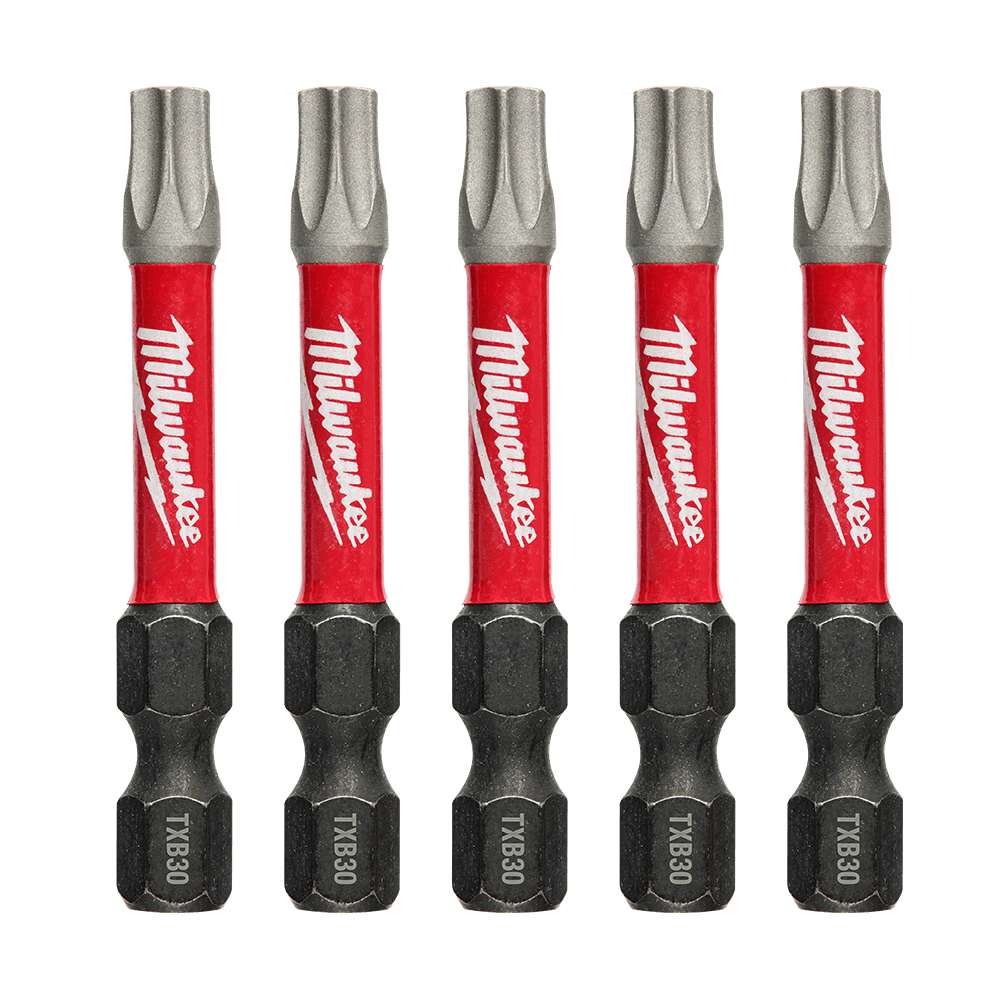 Milwaukee SHOCKWAVE™ Power Bit Security Torx TXB030 50MM (2") 5PK - 48324698 - Available at Power Tool Specialists, Carlton, Victoria, Australia.