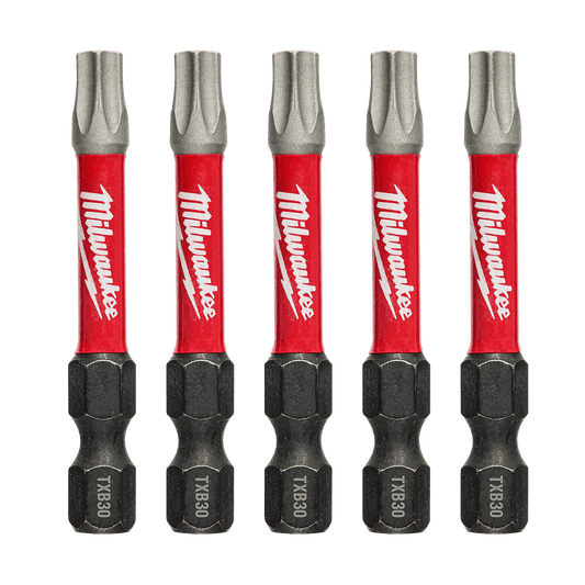 Milwaukee SHOCKWAVE™ Power Bit Security Torx TXB030 50MM (2") 5PK - 48324698 - Available at Power Tool Specialists, Carlton, Victoria, Australia.