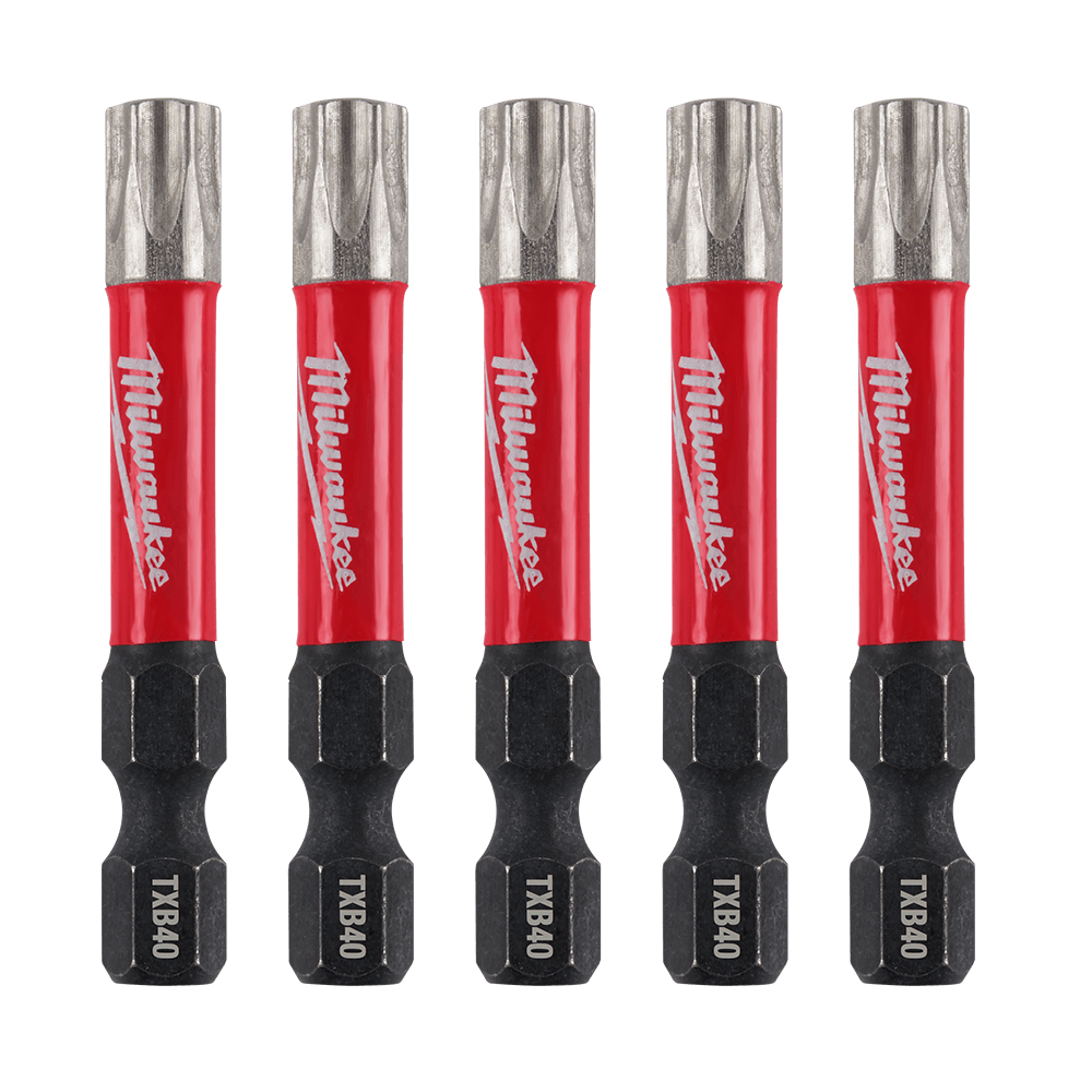 Milwaukee SHOCKWAVE™ Power Bit Security Torx TXB040 50MM (2") 5PK - 48324699 - Available at Power Tool Specialists, Carlton, Victoria, Australia.