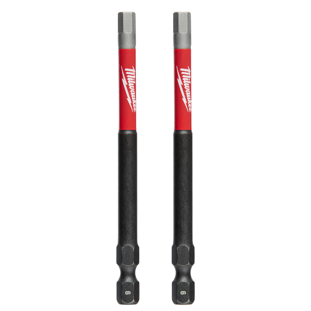 Milwaukee SHOCKWAVE™ Power Bit Hex 6mm 89mm (3-1/2") 2PK - 48324739 - Available at Power Tool Specialists, Carlton, Victoria, Australia.