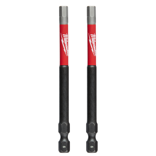 Milwaukee SHOCKWAVE™ Power Bit Hex 6mm 89mm (3-1/2") 2PK - 48324739 - Available at Power Tool Specialists, Carlton, Victoria, Australia.