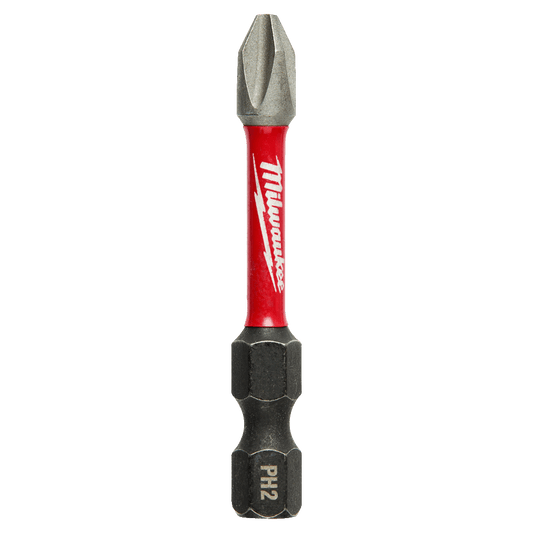 Milwaukee SHOCKWAVE™ Power Bit Phillips #2 50mm (2") 25 Pce - 48324762A - Available at Power Tool Specialists, Carlton, Victoria, Australia.