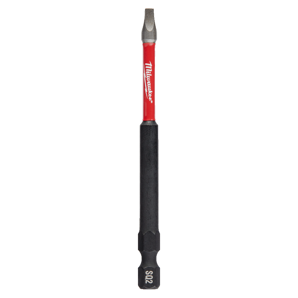 Milwaukee SHOCKWAVE™ Power Bit Square Recess #2 89mm (3.5") 25 Pce - 48324795A - Available at Power Tool Specialists, Carlton, Victoria, Australia.