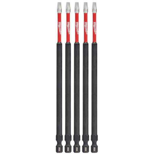 Milwaukee SHOCKWAVE™ Power Bit Square Recess #2 150mm (6") 5Pk - 48324855 - Available at Power Tool Specialists, Carlton, Victoria, Australia.