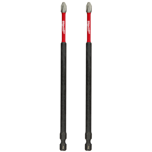 Milwaukee SHOCKWAVE™ Power Bit Phillips #2 150mm (6") 2PK - 48324902 - Available at Power Tool Specialists, Carlton, Victoria, Australia.