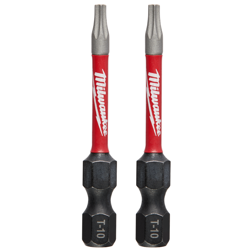 Milwaukee SHOCKWAVE™ Power Bit Torx T10 50MM (2") 2pk - 48324982 - Available at Power Tool Specialists, Carlton, Victoria, Australia.