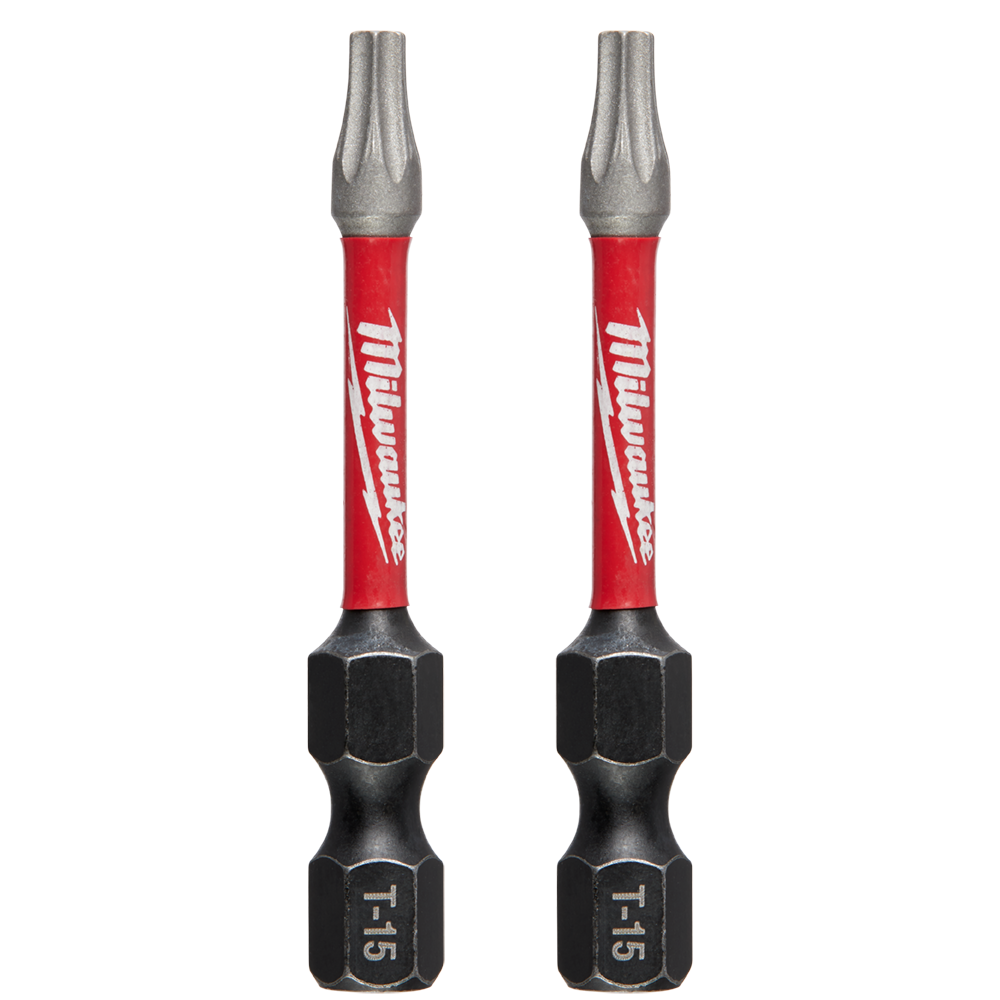 Milwaukee SHOCKWAVE™ Power Bit Torx T15 50MM (2") 2pk - 48324983 - Available at Power Tool Specialists, Carlton, Victoria, Australia.