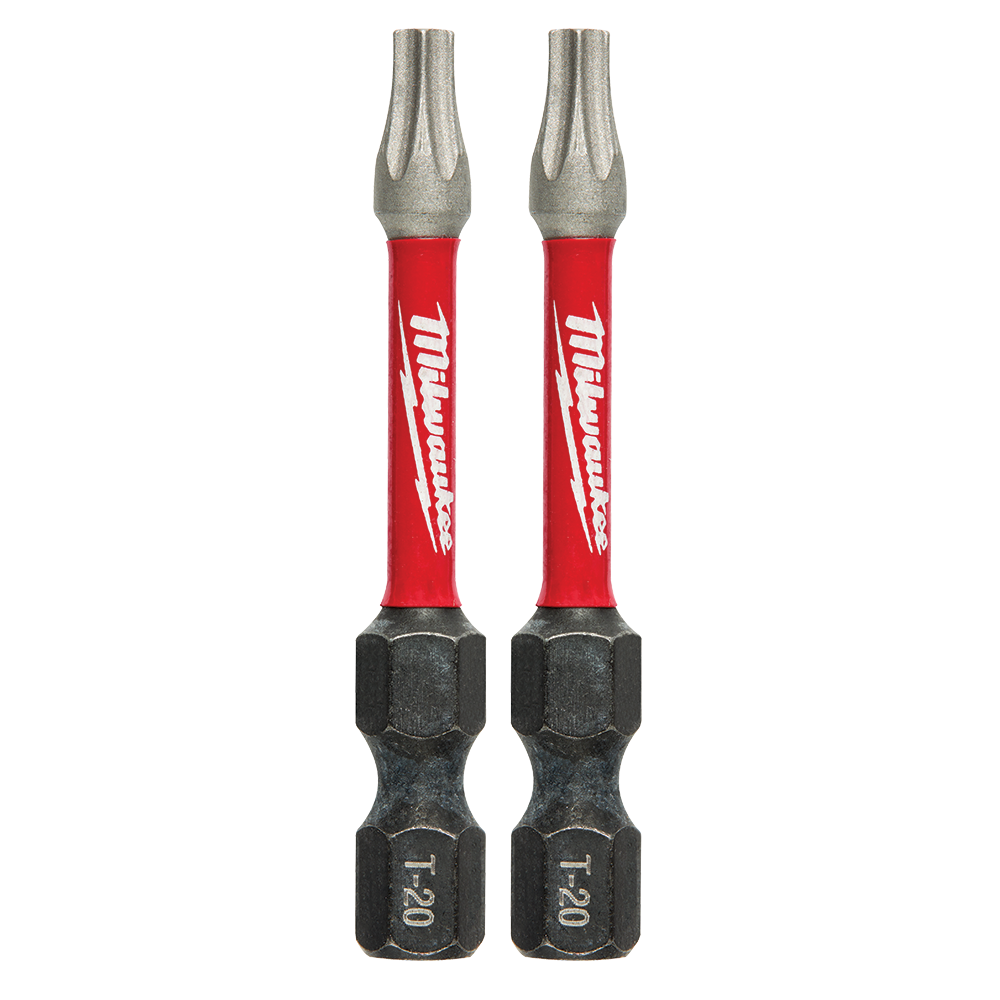 Milwaukee SHOCKWAVE™ Power Bit Torx T20 50mm (2") 2Pk - 48324984 - Available at Power Tool Specialists, Carlton, Victoria, Australia.