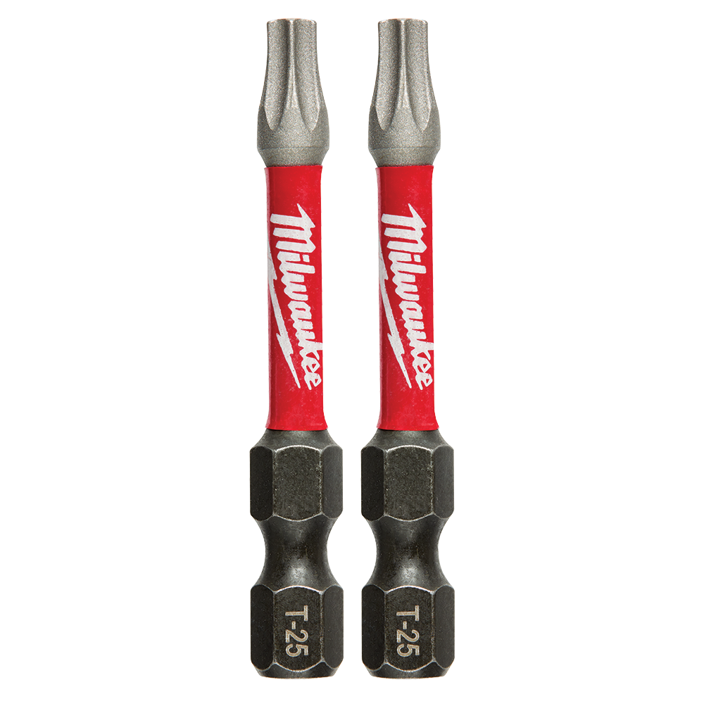 Milwaukee SHOCKWAVE™ Power Bit Torx T25 50mm (2") 2Pk - 48324985 - Available at Power Tool Specialists, Carlton, Victoria, Australia.