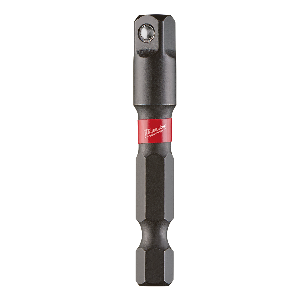 Milwaukee SHOCKWAVE™ Power Bit Socket Adapter 1/4" Hex to 1/4" Square - 48325030 - Available at Power Tool Specialists, Carlton, Victoria, Australia.