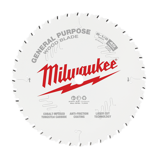 Milwaukee 8-1/4" 210mm 60T ULTRA FINE Blade - 48408824 - Available at Power Tool Specialists, Carlton, Victoria, Australia.