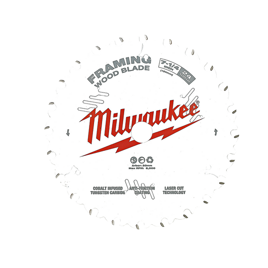 Milwaukee 7-1/4" 184mm 24T FRAMING Blade - 48408720 - Available at Power Tool Specialists, Carlton, Victoria, Australia.