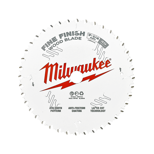 Milwaukee 7-1/4" 184mm 40T FINE FINISH Blade - 48408726 - Available at Power Tool Specialists, Carlton, Victoria, Australia.