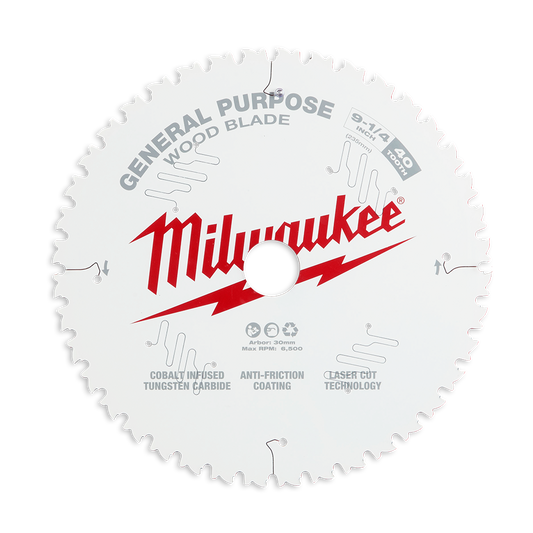 Milwaukee 9-1/4" 235mm 40T FINE FINISH Blade - 48408926 - Available at Power Tool Specialists, Carlton, Victoria, Australia.