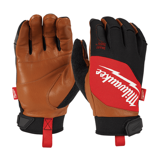 Milwaukee Leather Performance Gloves 1 Pack - S - 48730020 - Available at Power Tool Specialists, Carlton, Victoria, Australia.