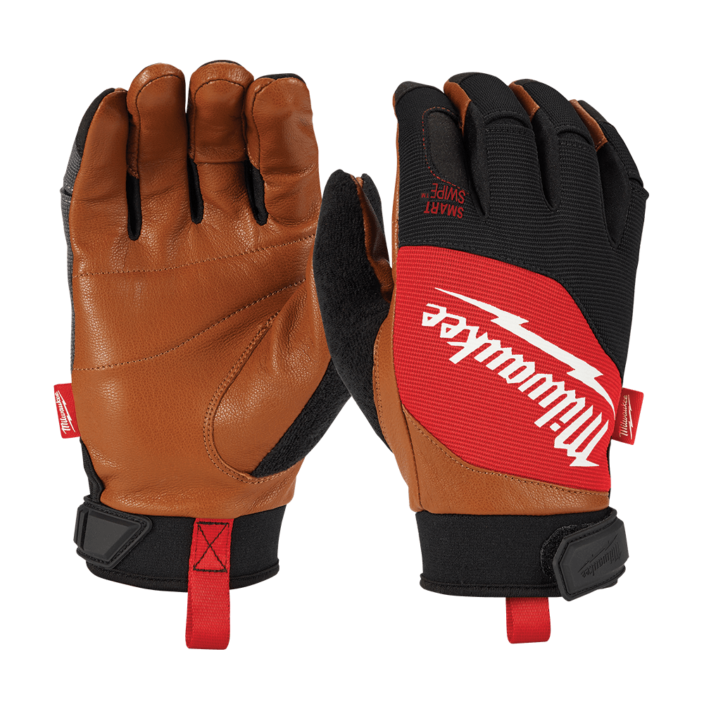 Milwaukee Leather Performance Gloves 1 Pack - L - 48730022 - Available at Power Tool Specialists, Carlton, Victoria, Australia.