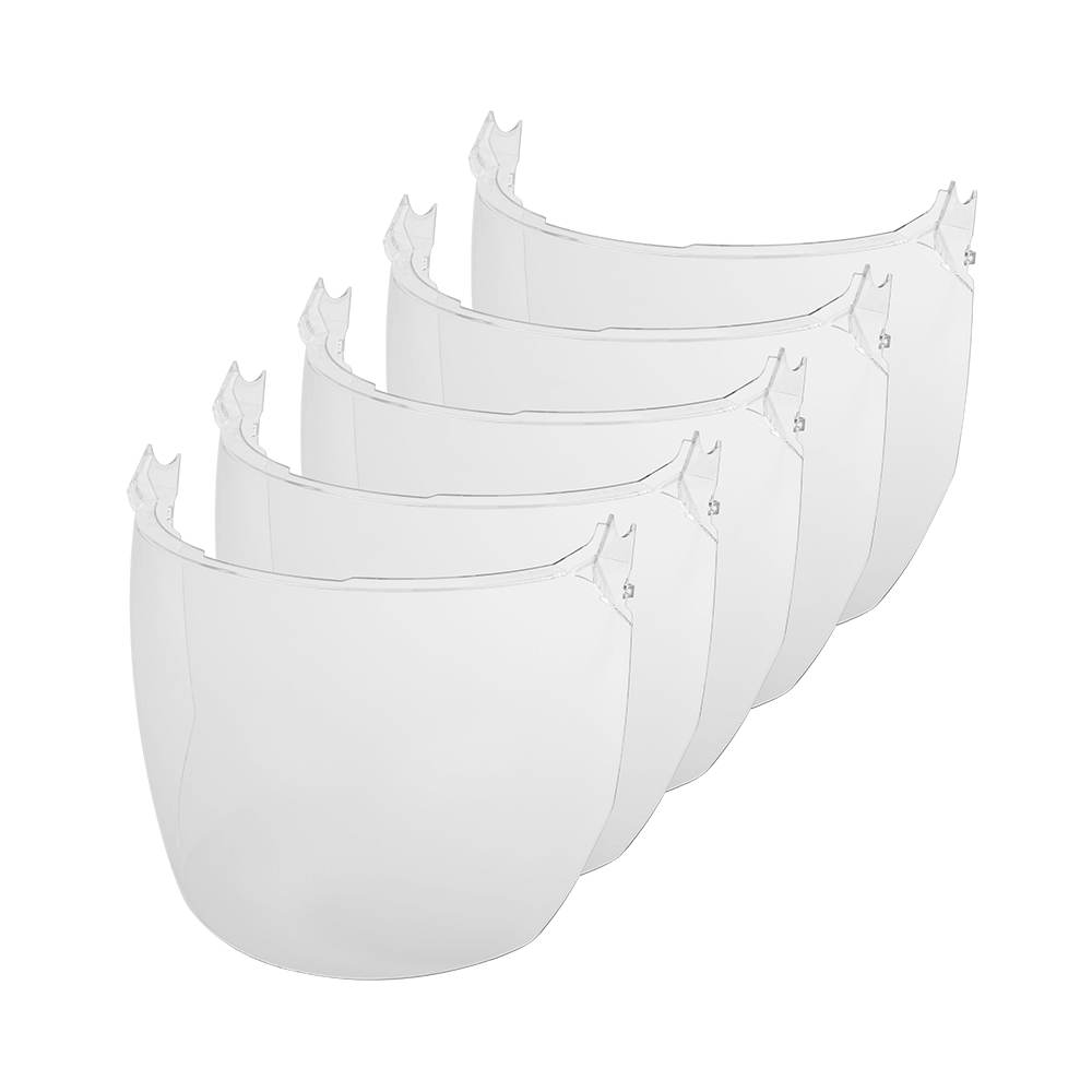 Milwaukee BOLT Full Face Shield Universal Replacement Lens 5 Pack - Clear - 48731440A - Available at Power Tool Specialists, Carlton, Victoria, Australia.